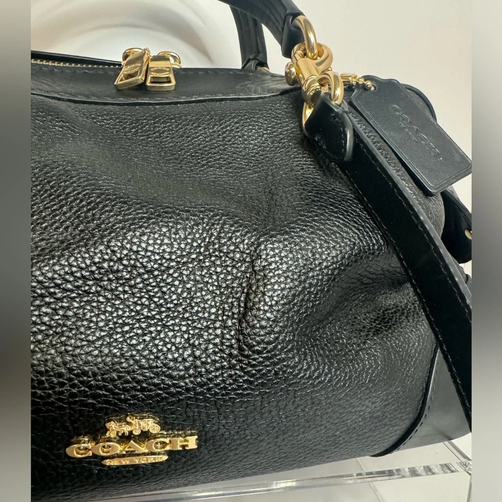 #215 Coach Lane Black Leather Satchel - Picture 3 of 16